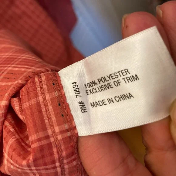 ORVIS men orange gingham style snap button shirt, XXL - Picture 10 of 13